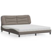 vidaXL Säng med madrass taupe 180x200 cm tyg
