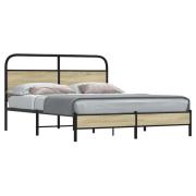 vidaXL Sängram utan madrass sonoma-ek 150x200 cm konstruerad trä