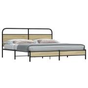 vidaXL Sängram utan madrass metall sonoma-ek 200x200 cm
