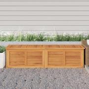 vidaXL Trädgårdslåda med påse 200x50x55 cm massiv teak