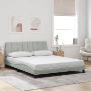 vidaXL Sängram utan madrass ljusgrå 160x200 cm sammet