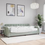 vidaXL Dagbädd med madrass ljusgrå 100x200 cm sammet