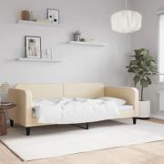 vidaXL Dagbädd gräddvit 100x200 cm tyg