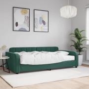 vidaXL Dagbädd med madrass mörkgrön 100x200 cm sammet