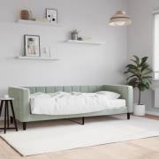vidaXL Dagbädd med madrass ljusgrå 80x200 cm sammet