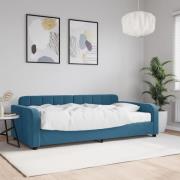 vidaXL Dagbädd med madrass blå 100x200 cm sammet