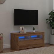 vidaXL TV-bänk med LED-lampor artisan ek 90x35x40 cm konstruerat trä