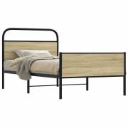 vidaXL Sängram utan madrass sonoma-ek 107x203 cm konstruerad trä