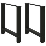 vidaXL Matbordsben svarta 2 st 80x(72-73) cm stål