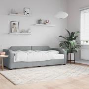 vidaXL Dagbädd med madrass ljusgrå 100x200 cm tyg