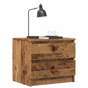 vidaXL Sängbord åldrat trä 50x40x43.5 cm konstruerat trä