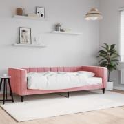 vidaXL Dagbädd med madrass rosa 90x200 cm sammet