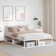 vidaXL Sängram utan madrass vit 140x200 cm metall