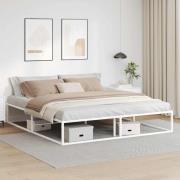 vidaXL Sängram utan madrass vit 180x200 cm metall