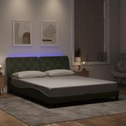 vidaXL Bed Frame with LED without Mattress Light Grey 160x200 cm Velve...