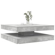 vidaXL Soffbord 360 grader vridbart betonggrå 90x90x34,5 cm