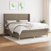 vidaXL Ramsäng med madrass taupe 160x200 cm tyg