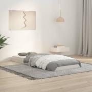 vidaXL Sängram vit 75x190 cm enkelsäng liten massiv furu