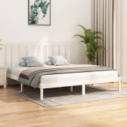 vidaXL Sängram vit massiv furu 200x200 cm