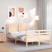 vidaXL Sängram med huvudgavel 120x200 cm massivt trä