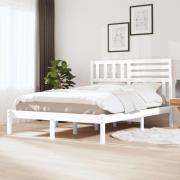 vidaXL Sängram utan madrass vit 150x200 cm massiv furu
