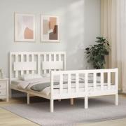 vidaXL Sängram utan madrass vit 140x200 cm massiv furu
