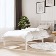vidaXL Sängram vit massiv furu 100x200 cm