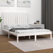 vidaXL Sängram vit massivt trä 120x190 cm