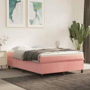 vidaXL Boxspring-sängram rosa 140x200 cm sammet