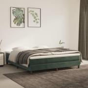 vidaXL Sängram utan madrass mörkgrön 160x200 cm sammet