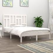 vidaXL Sängram utan madrass vit 140x190 cm massiv furu
