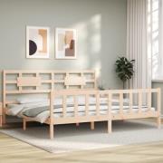 vidaXL Sängram utan madrass 200x200 cm massiv furu