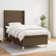 vidaXL Ramsäng med madrass mörkbrun 100x200 cm tyg