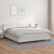 vidaXL Ramsäng med madrass vit 180x200 cm konstläder