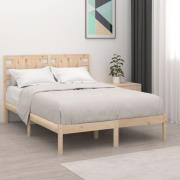 vidaXL Sängram massivt trä 135x190 cm
