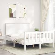 vidaXL Sängram utan madrass vit 140x200 cm massiv furu