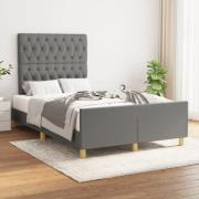 vidaXL Sängram utan madrass mörkgrå 120x200 cm tyg