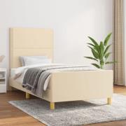 vidaXL Sängram utan madrass cremefärgad 80x200 cm tyg