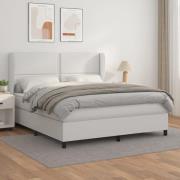 vidaXL Ramsäng med madrass vit 180x200 cm konstläder