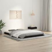 vidaXL Sängram 135x190 cm massiv furu svart