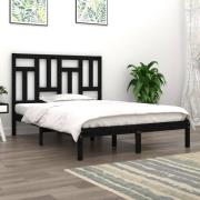 vidaXL Sängram svart massiv furu 200x200 cm