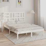 vidaXL Sängram vit massivt trä 150x200 cm