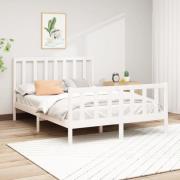 vidaXL Sängram utan madrass vit 160x200 cm massiv furu