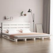 vidaXL Sängram utan madrass vit 180x200 cm massiv furu