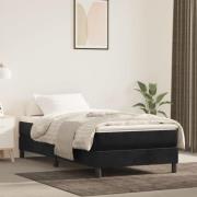 vidaXL Sängram utan madrass svart 100x200 cm sammet