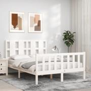 vidaXL Sängram utan madrass vit 120x200 cm massiv furu