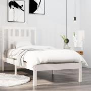 vidaXL Sängram vit massivt trä 90x190 cm