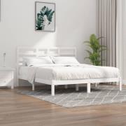 vidaXL Sängram vit massivt trä 180x200 cm