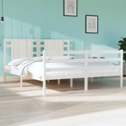 vidaXL Sängram utan madrass vit 150x200 cm massiv furu