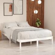 vidaXL Sängram vit massiv furu 140x200 cm